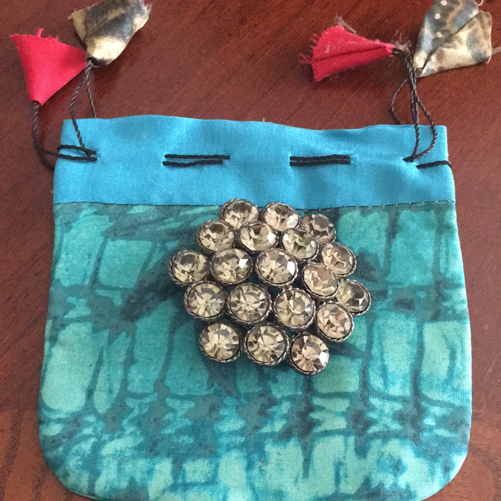 Chico’s Black Smokey stone brooch